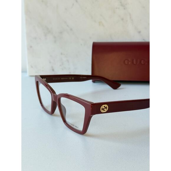 NEW Gucci GG1715O Burgundy Cat Eye Eyeglasses Frames - Picture 3 of 7